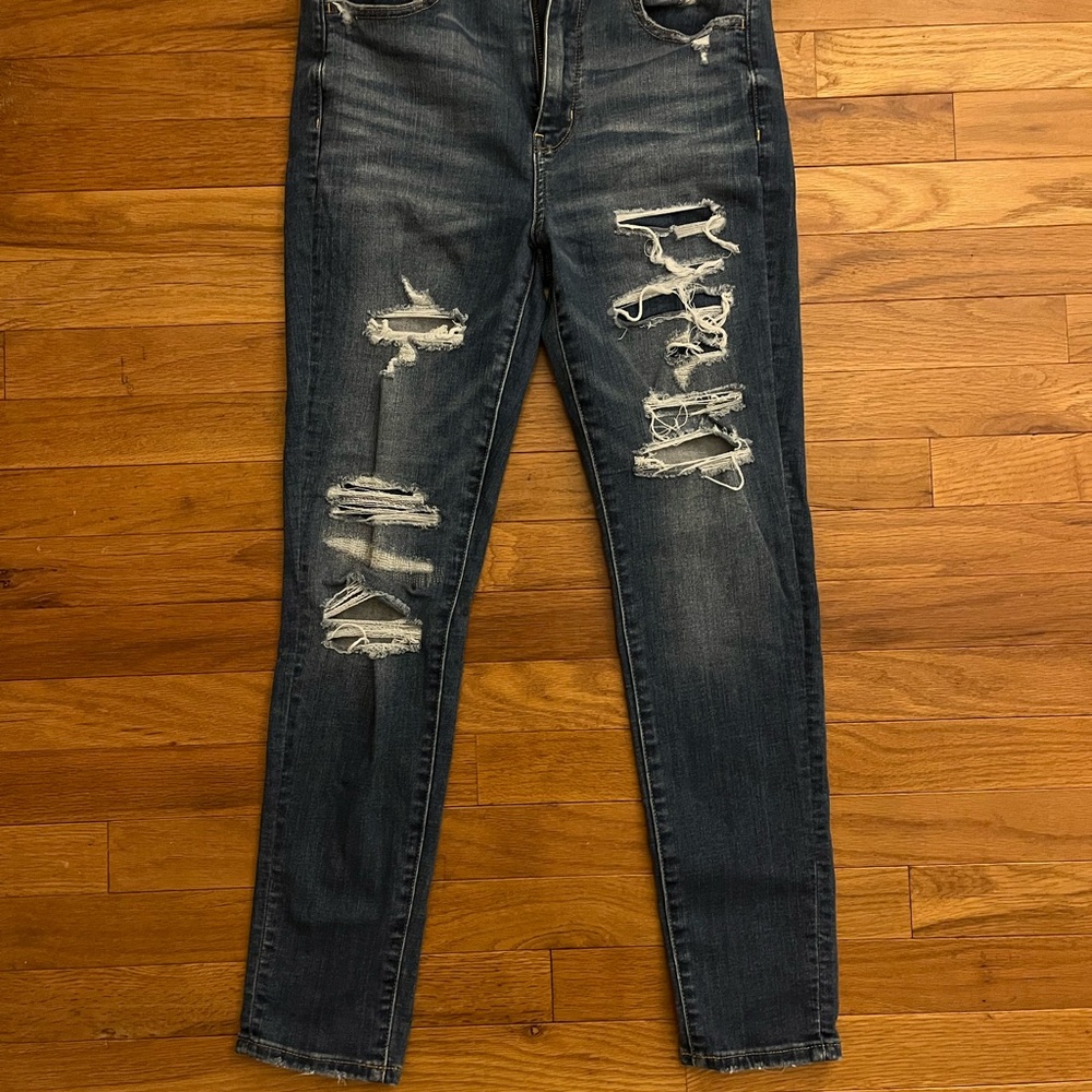 Distressed Dark Blue Women's Jeans